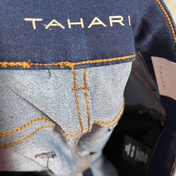 Tahari Jeans Womens Sz 16/33 Blue Seta Silk Denim Skinny Rayon Cotton - Picture 4 of 14